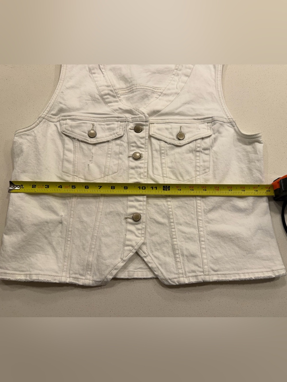 Universal Thread White Denim Vest Women's Large - Picture 7 of 7